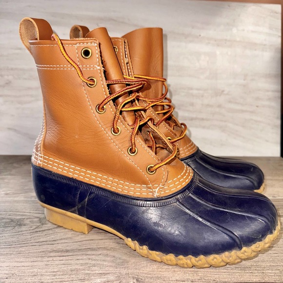 L.L. Bean Shoes Ll Bean Mens Classic Brownblue Leather Duck Bean